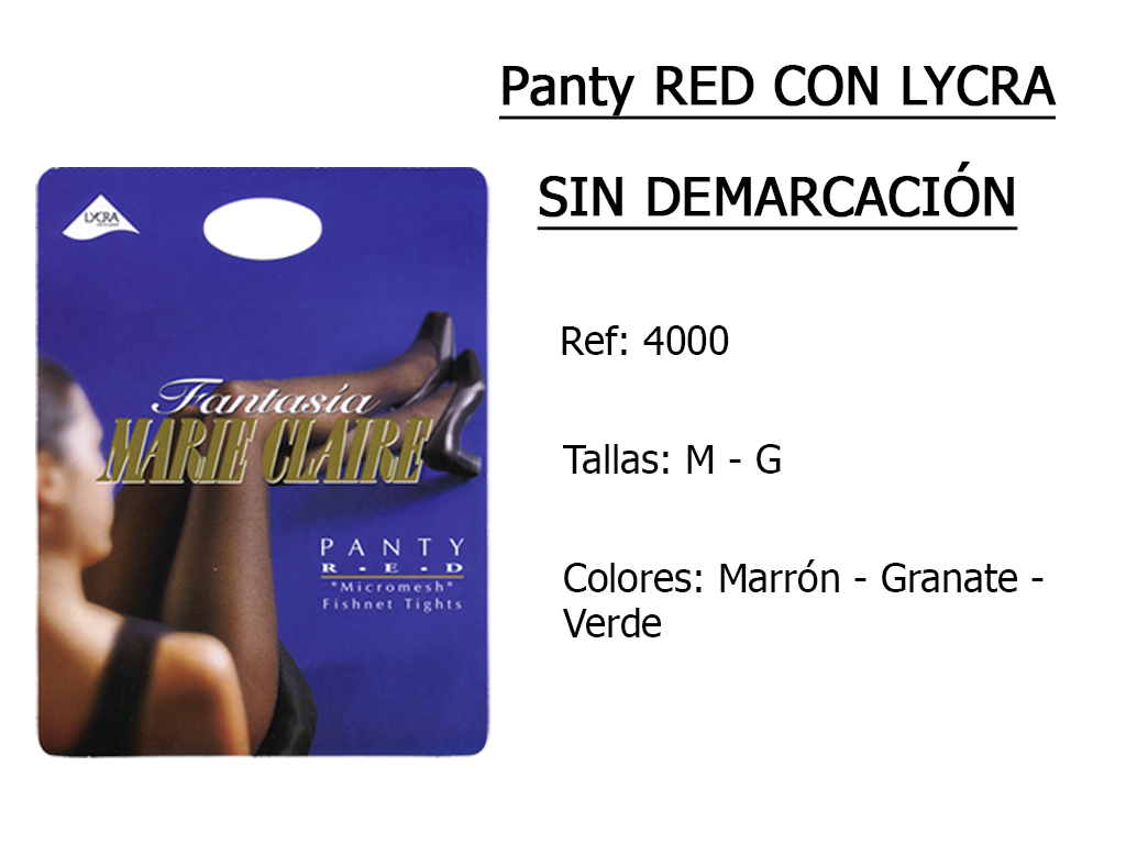 PANTY red con lycra sin demarcacion 4000