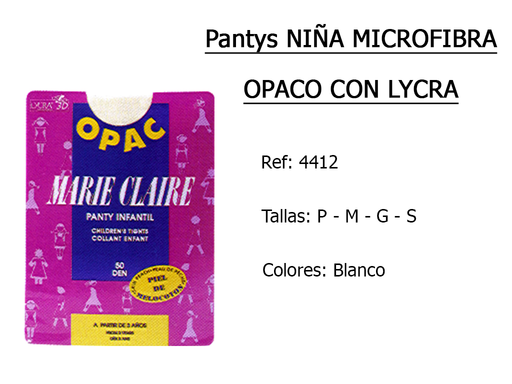 PANTYS nina microfibra opaco con lycra 4412