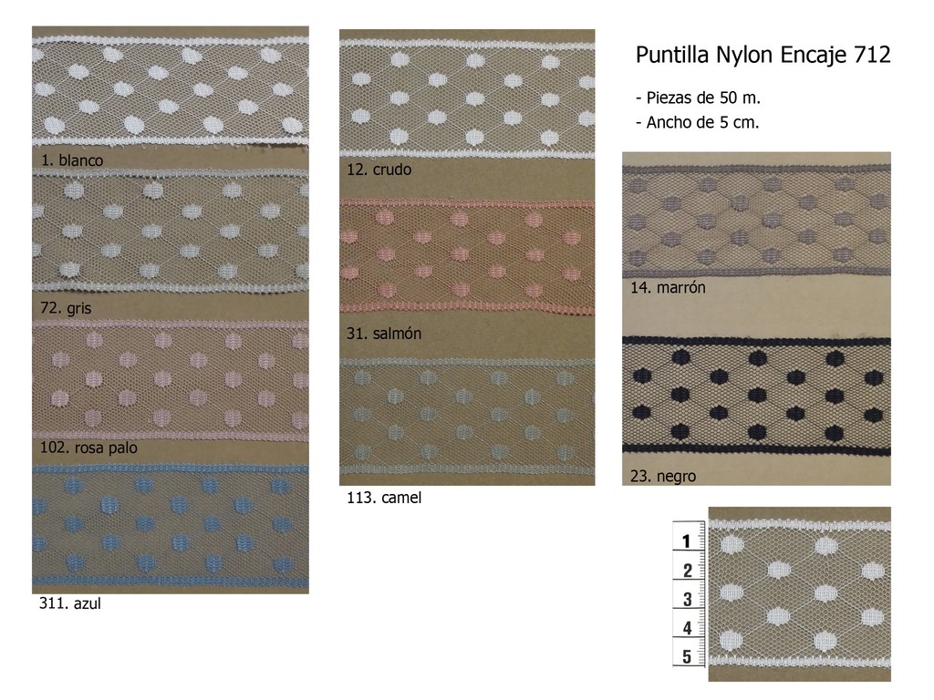 Puntilla nylon encaje 712