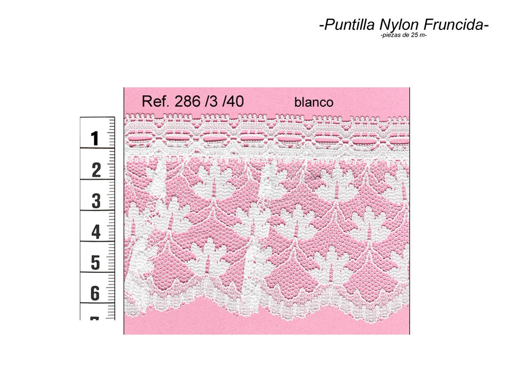 Puntilla nylon fruncida 286/3/40