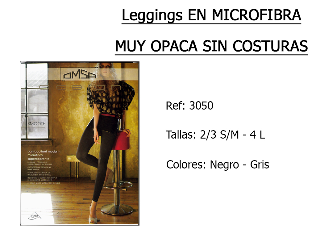 LEGGINGS en microfibra muy opaca sin costuras 3050