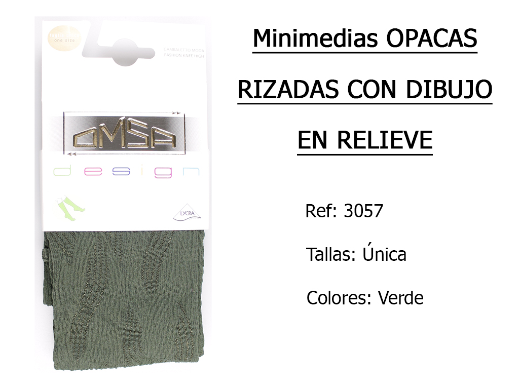 MINIMEDIAS opacas rizadas con dibujo en relieve 3057