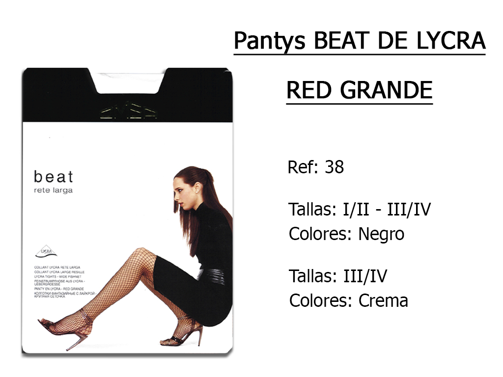 PANTYS beat de lycra red grande 38