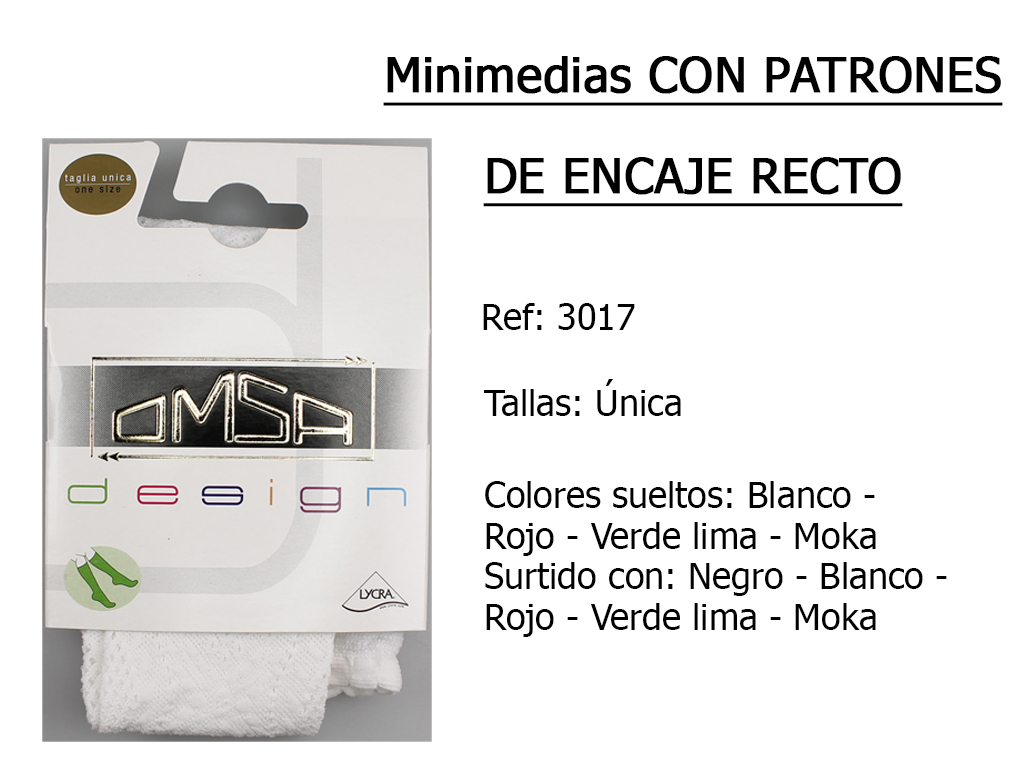 MINIMEDIAS con patrones de encaje recto 3017