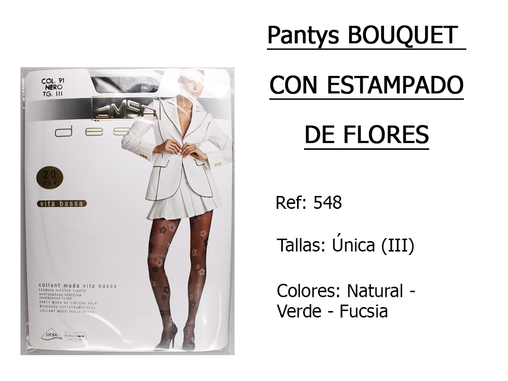 PANTYS bouquet con estampado de flores 548