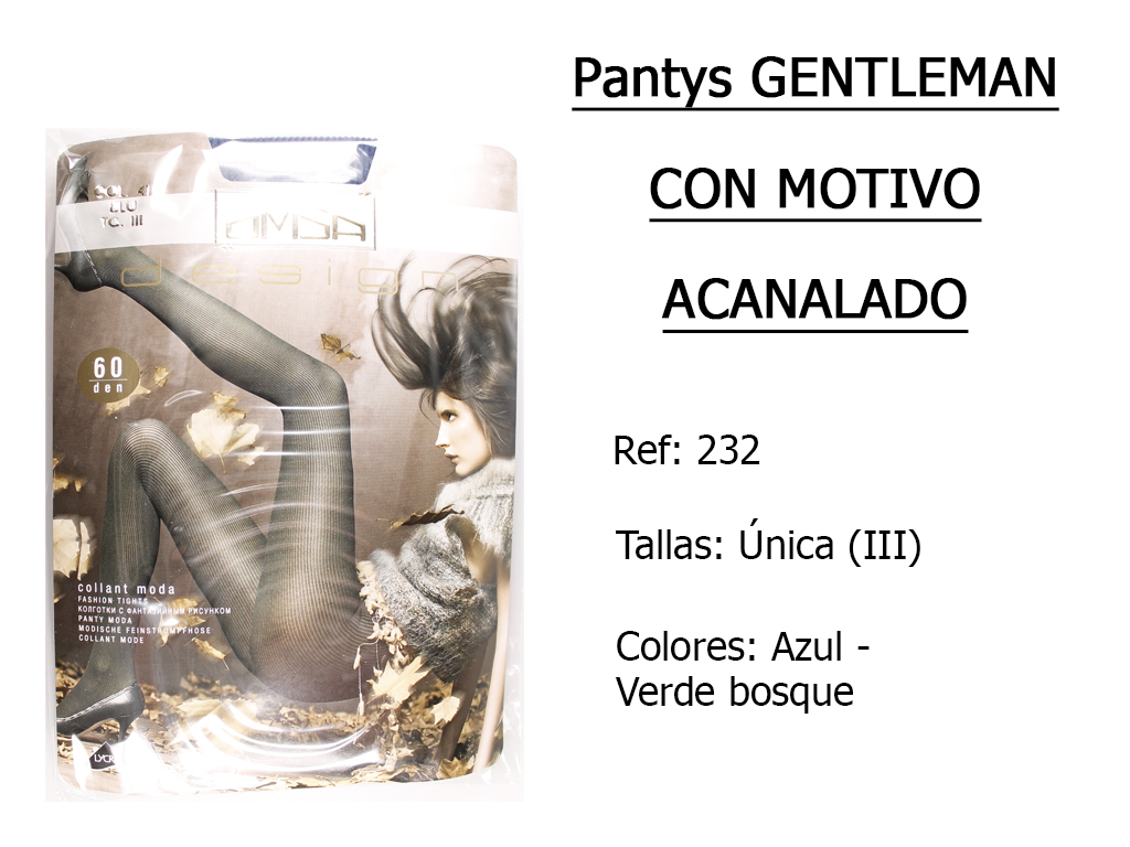 PANTYS gentleman con motivo acanalado 232