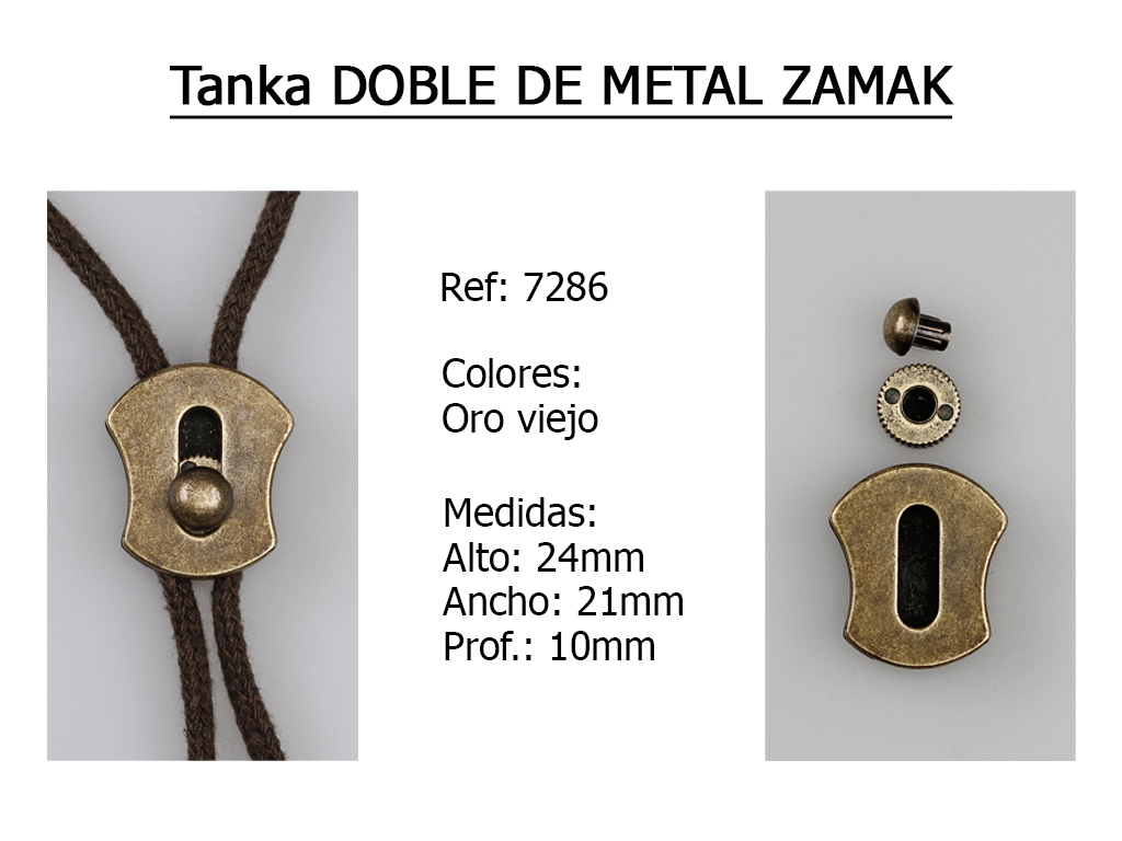 TANKA DOBLE DE METAL ZAMAK 7286