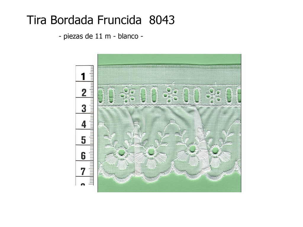 Tira bordada fruncida 8043