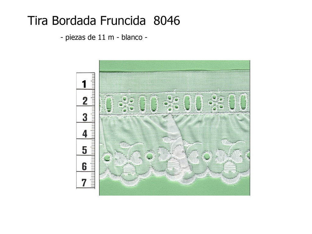 Tira bordada fruncida 8046