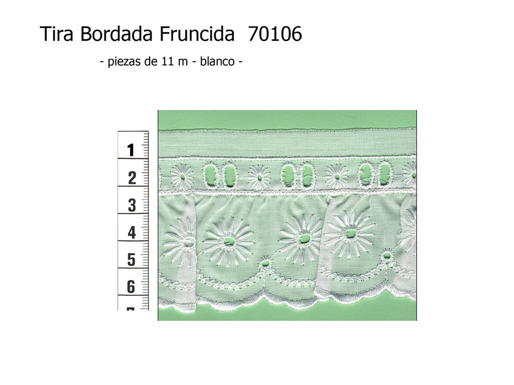 Tira bordada fruncida 70106