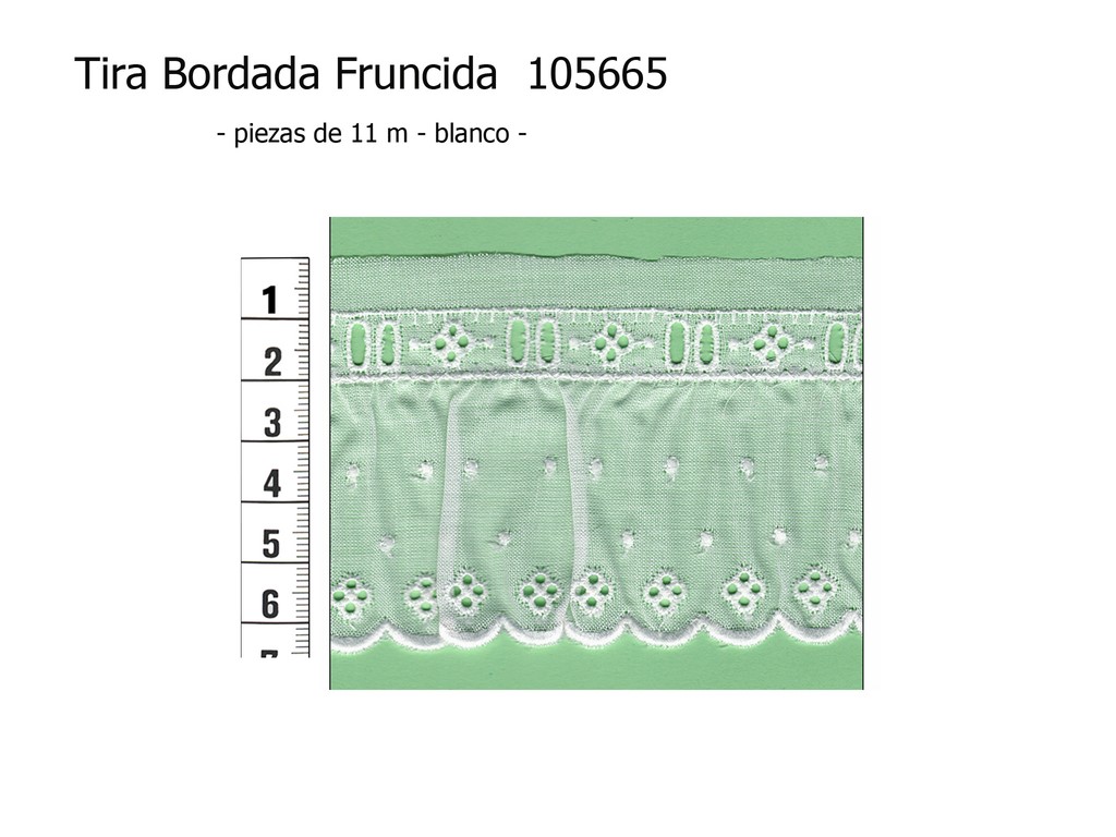 Tira bordada fruncida 105665