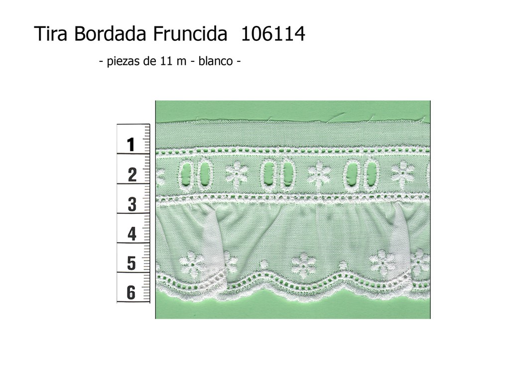 Tira bordada fruncida 106114