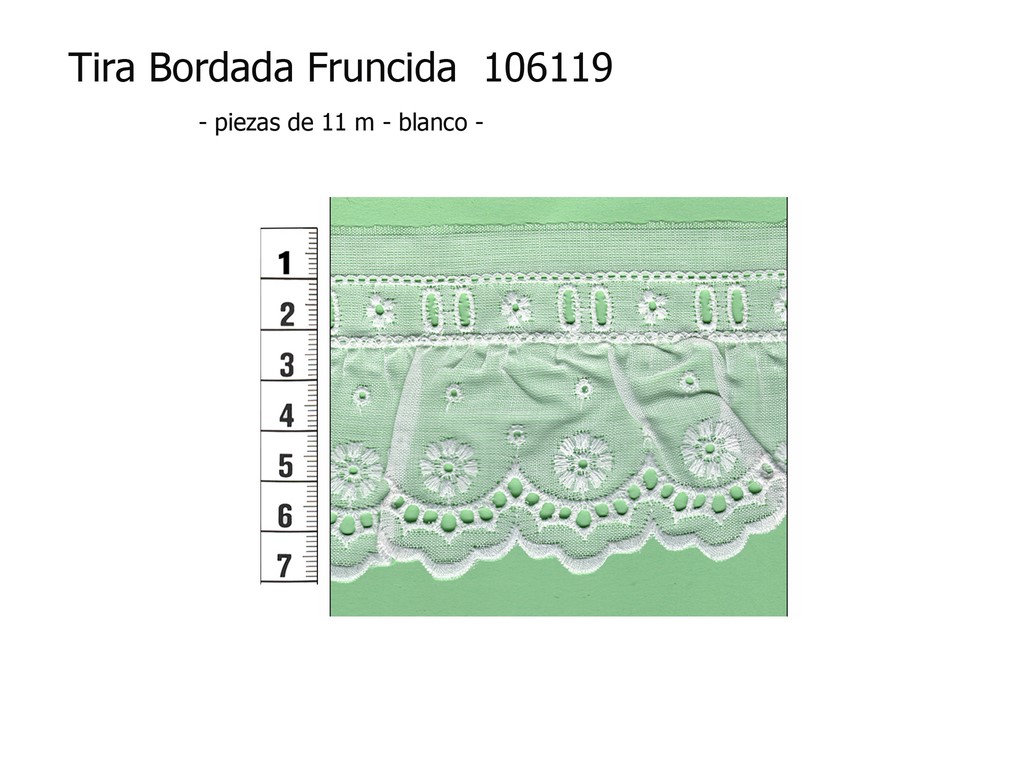 Tira bordada fruncida 106119