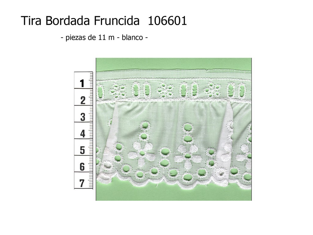 Tira bordada fruncida 106601