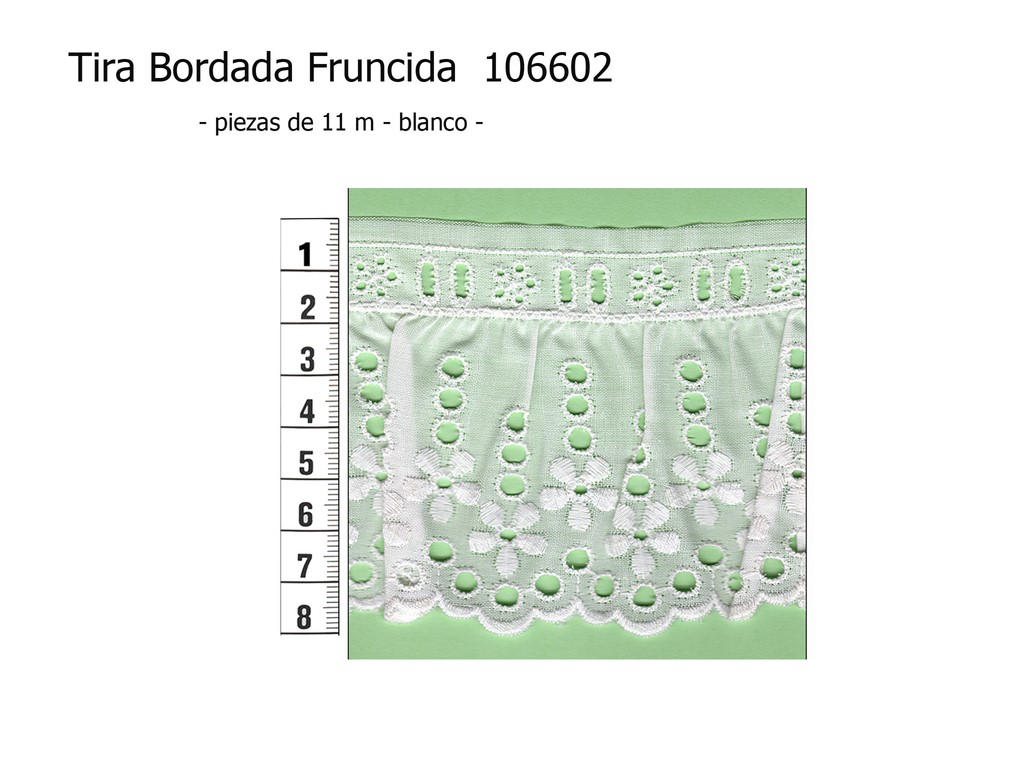 Tira bordada fruncida 106602