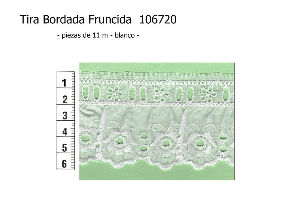 Tira bordada fruncida 106720