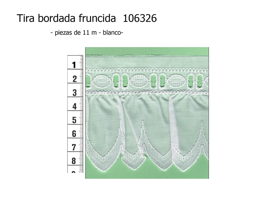 Tira bordada fruncida 106326