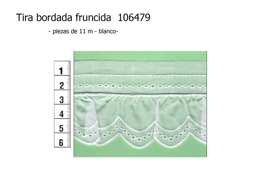 Tira bordada fruncida 106479