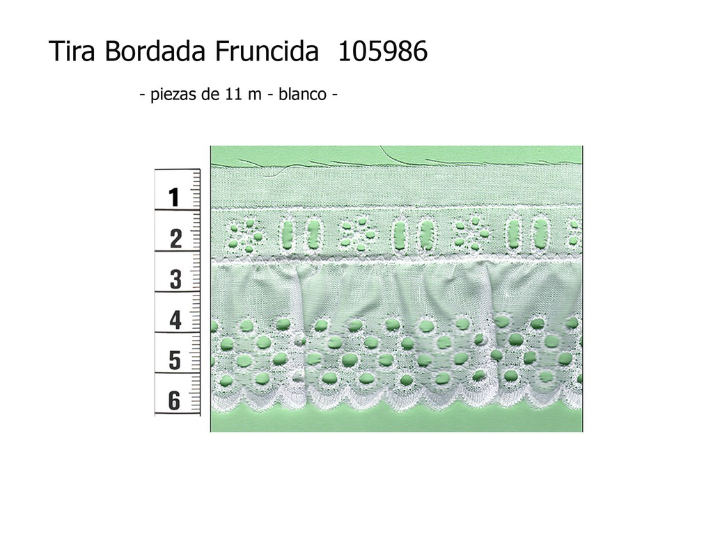 Tira bordada fruncida 105986