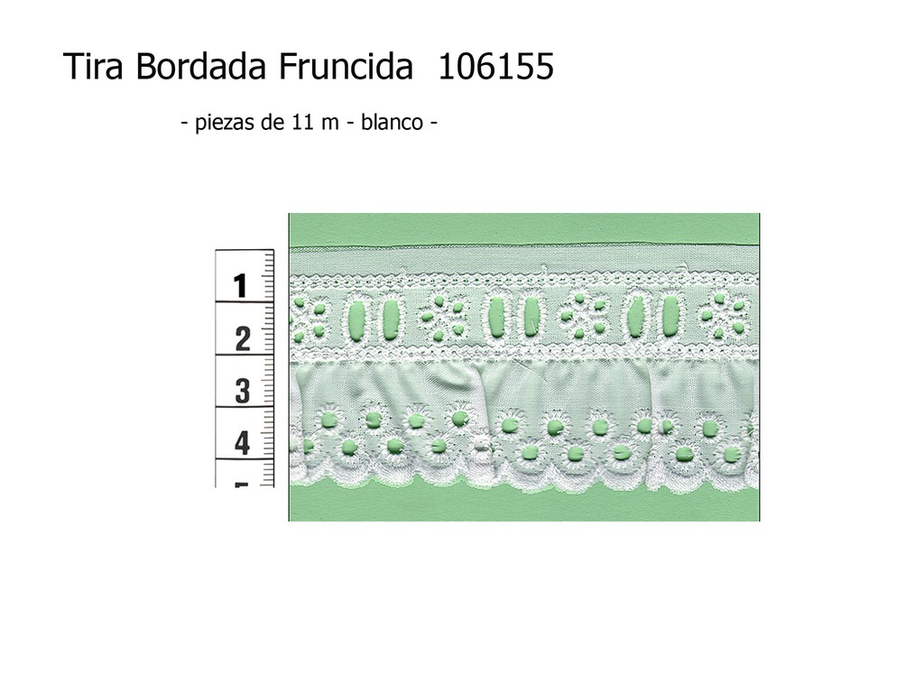 Tira bordada fruncida 106155