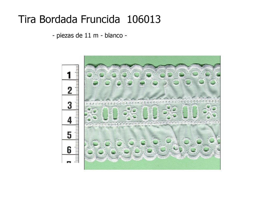 Tira bordada fruncida 106013