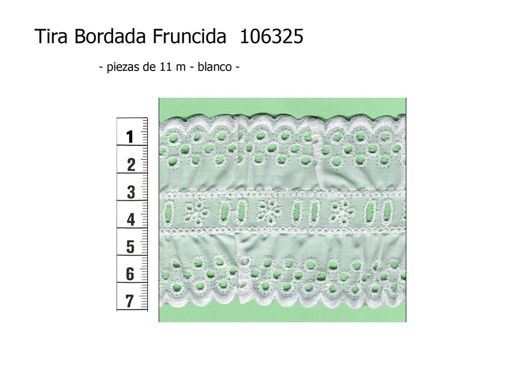 Tira bordada fruncida 106325