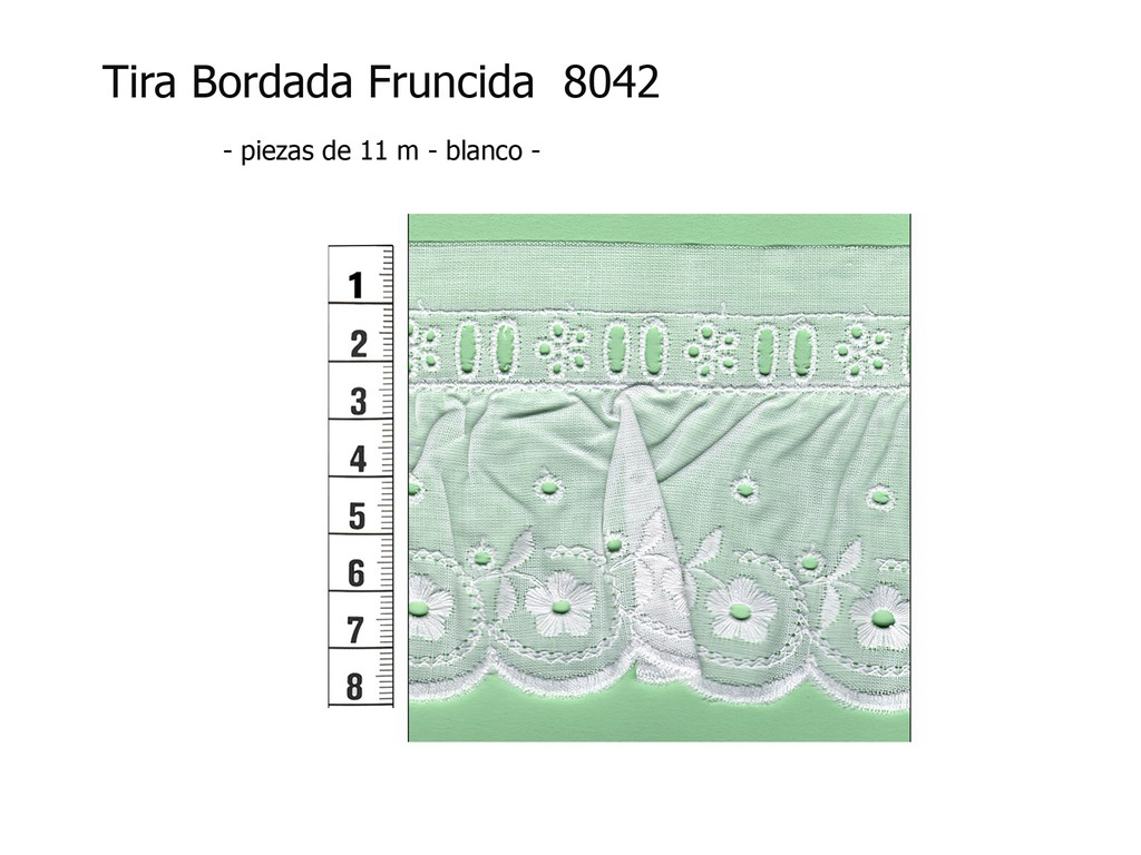 Tira bordada fruncida 8042