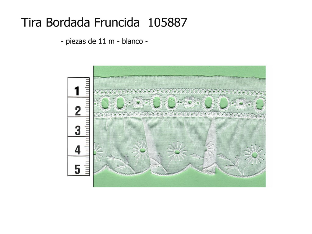 Tira bordada fruncida 105887