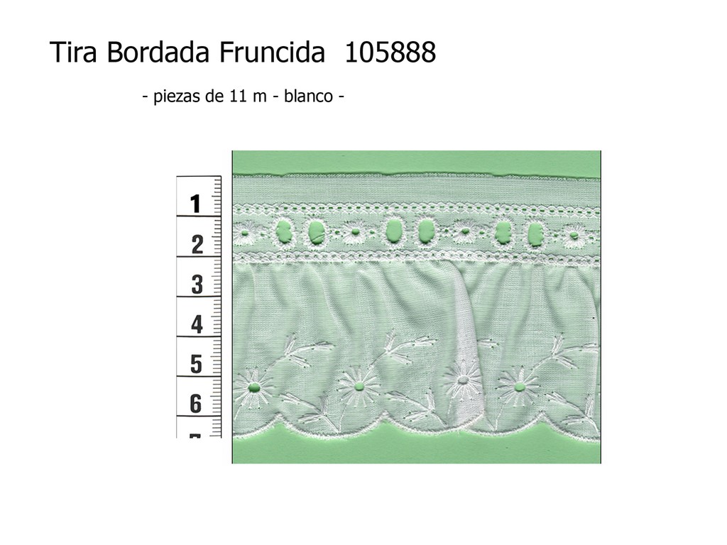 Tira bordada fruncida 105888