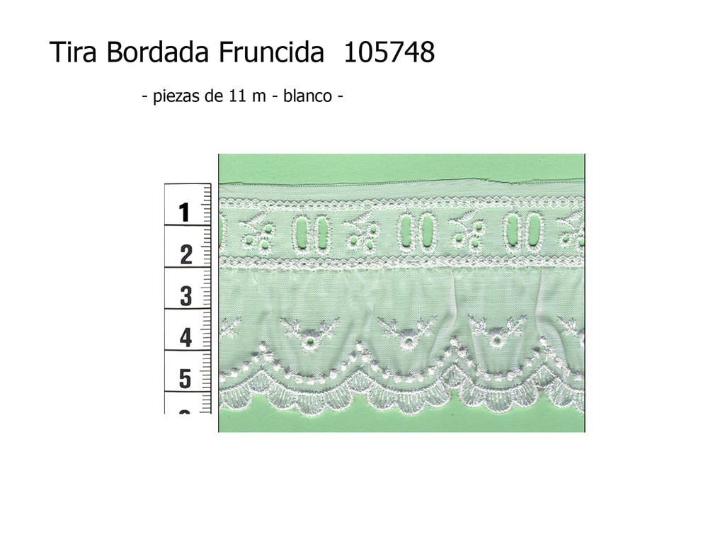 Tira bordada fruncida 105748