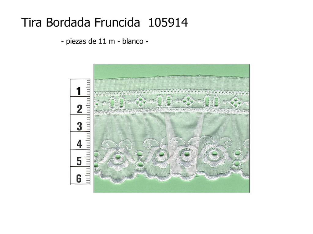 Tira bordada fruncida 105914