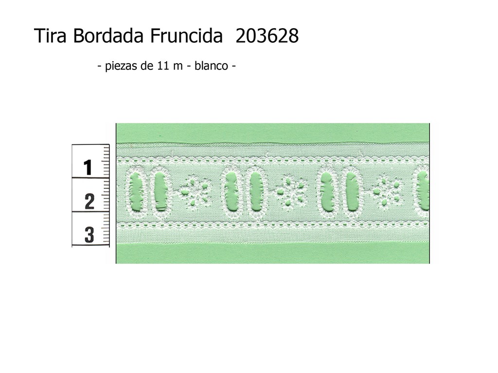 Tira bordada fruncida 203628