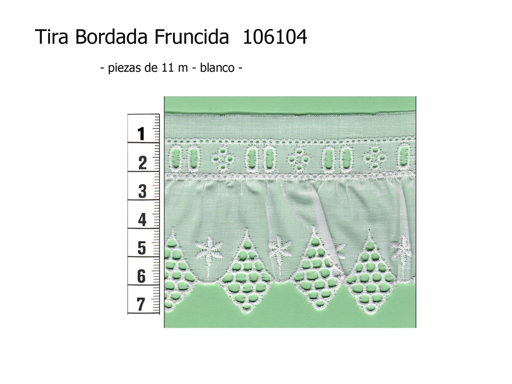 Tira bordada fruncida 106104