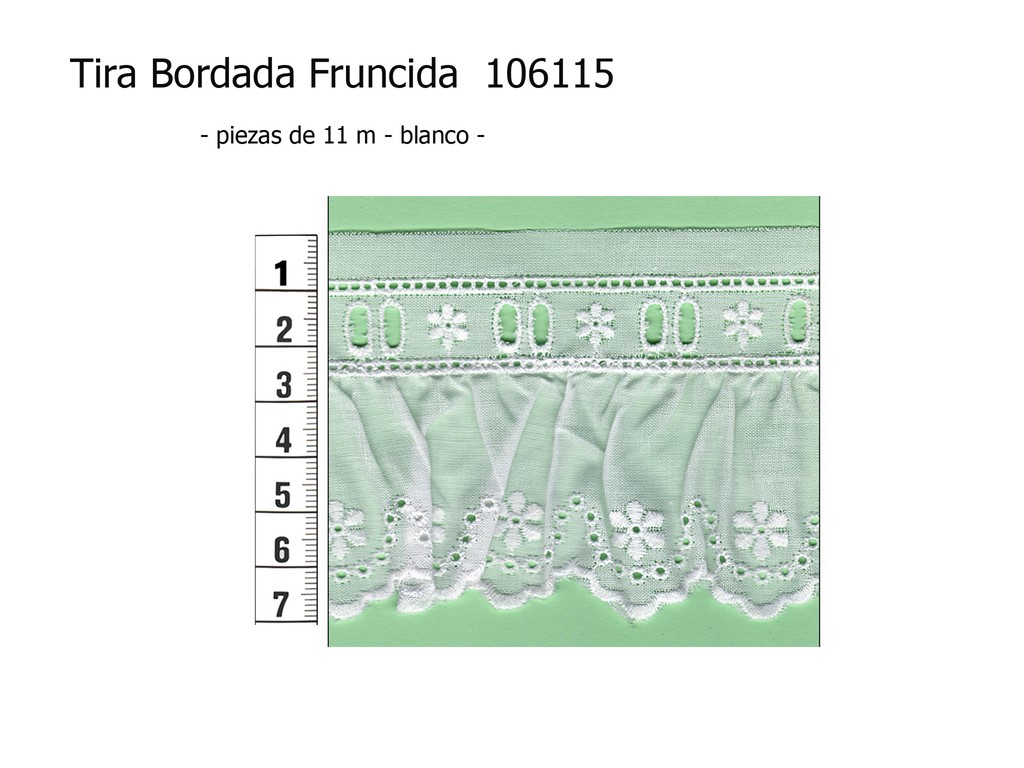 Tira bordada fruncida 106115