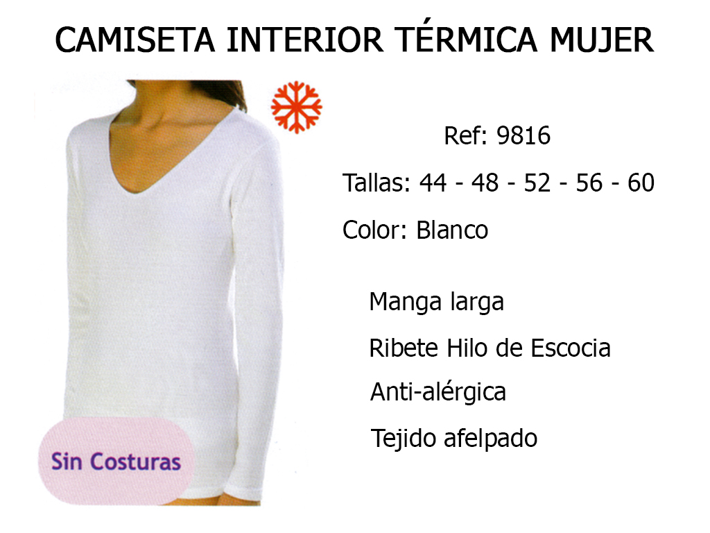 CAMISETA INTERIOR TERMICA MUJER 9816