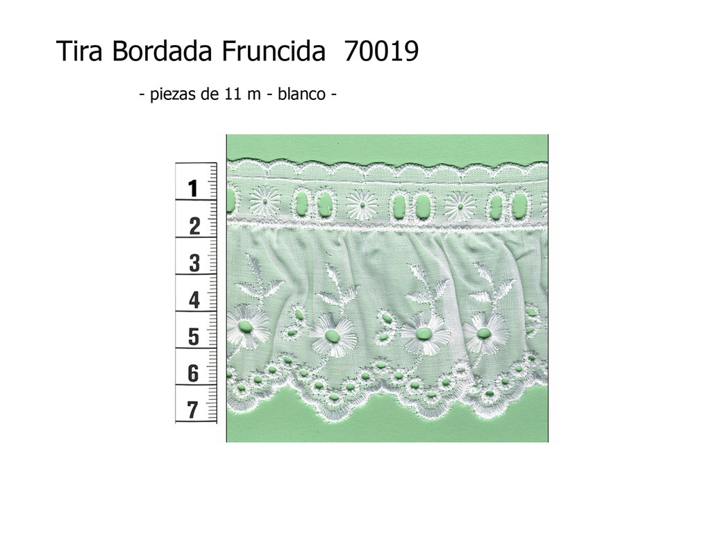 Tira bordada fruncida 70019