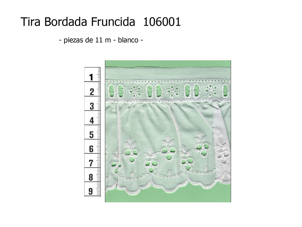 Tira bordada fruncida 106001