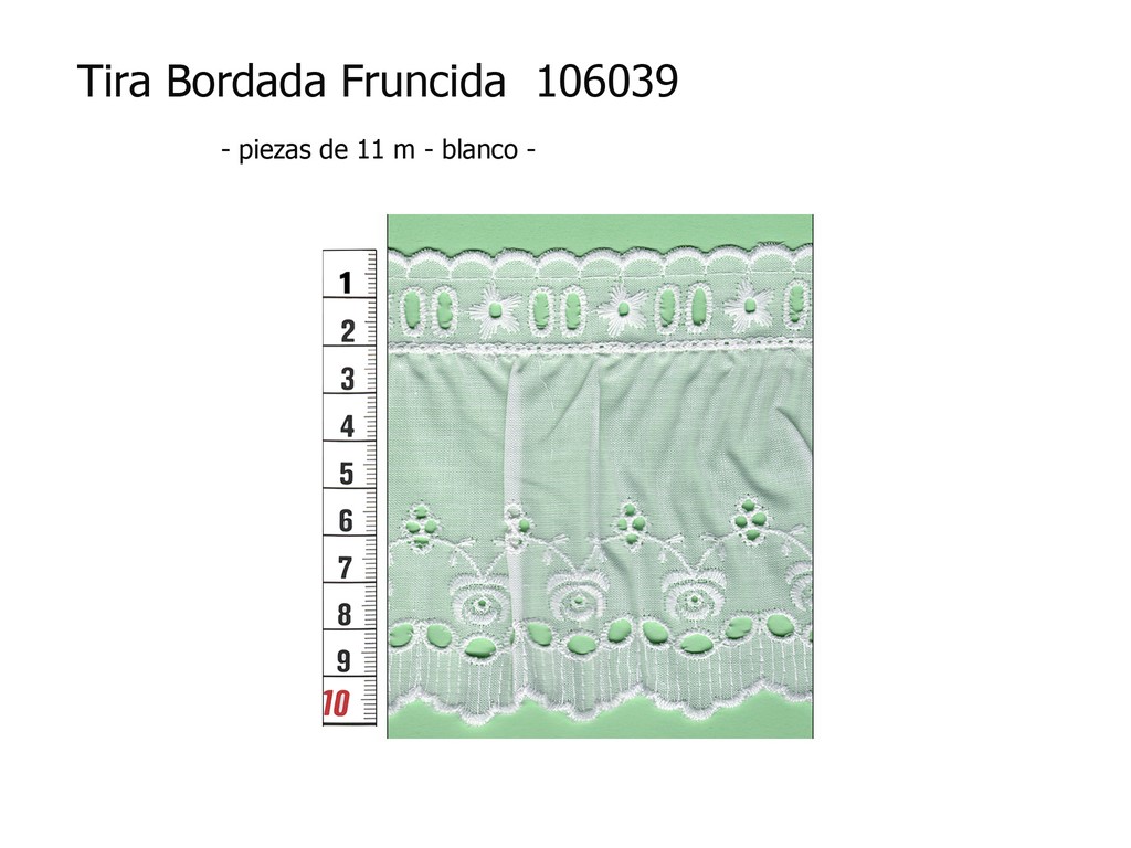 Tira bordada fruncida 106039