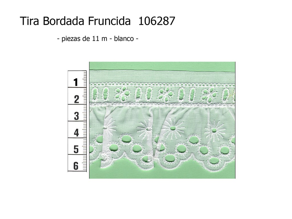 Tira bordada fruncida 106287