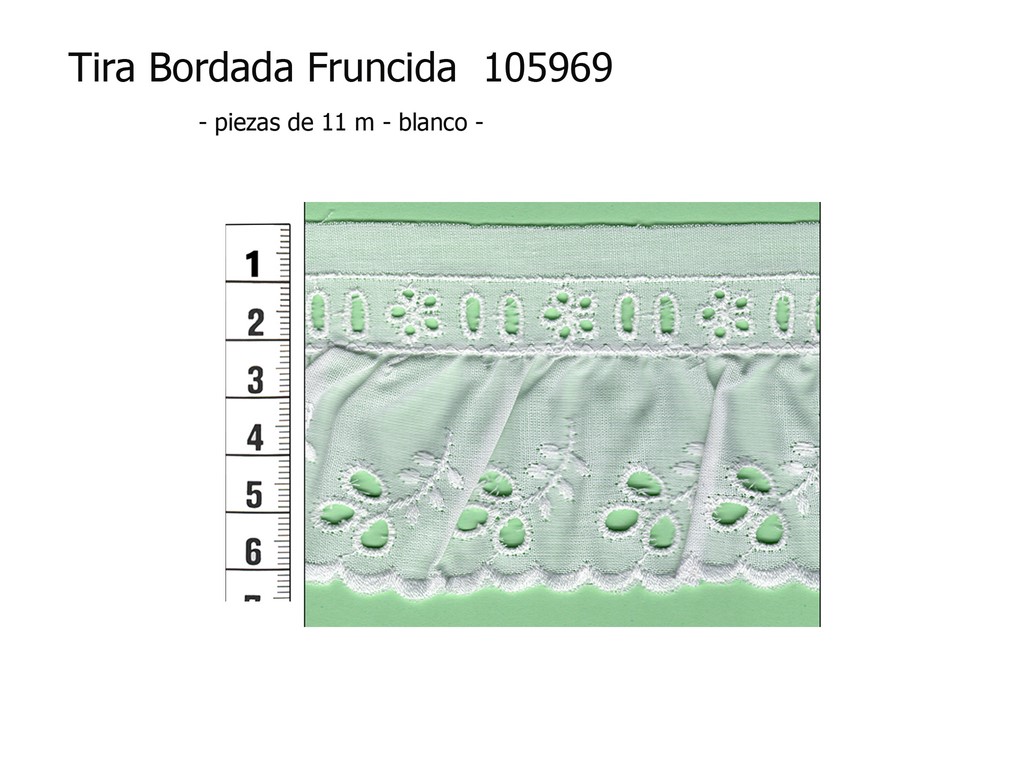 Tira bordada fruncida 105969