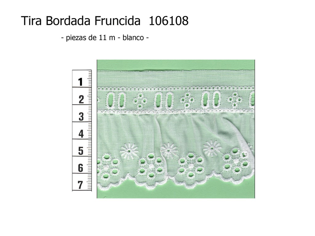 Tira bordada fruncida 106108