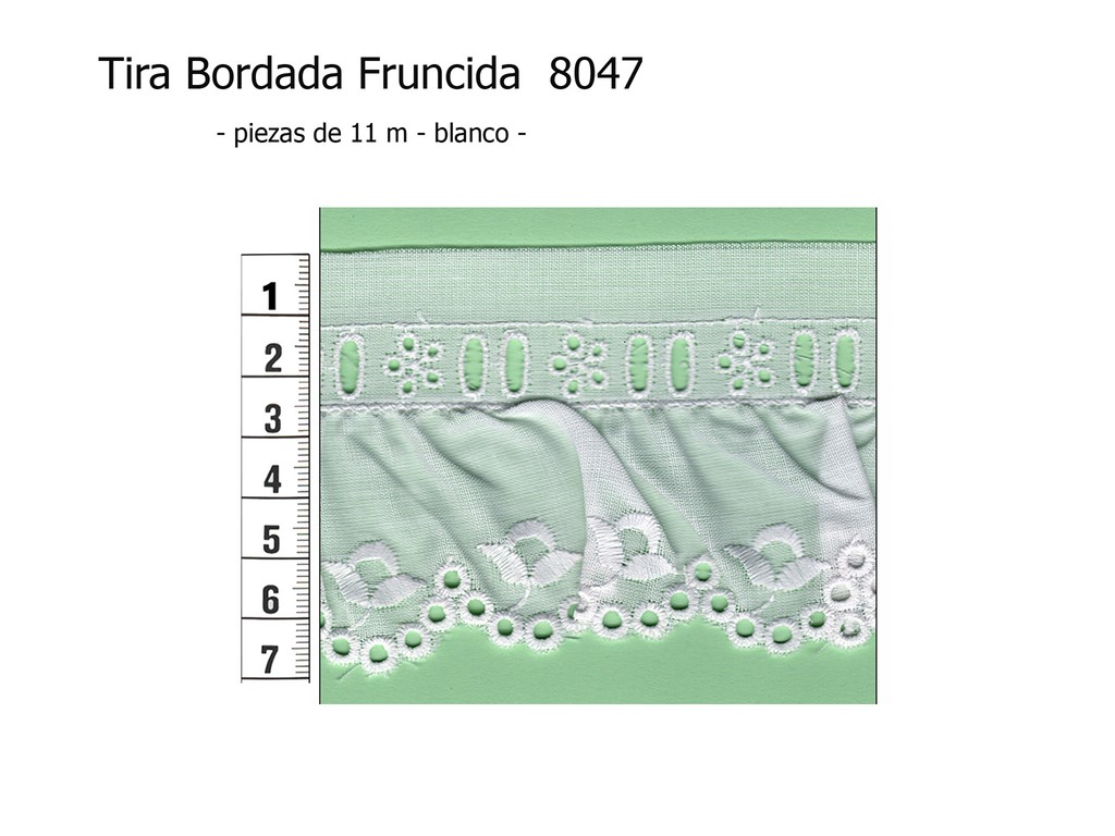 Tira bordada fruncida 8047