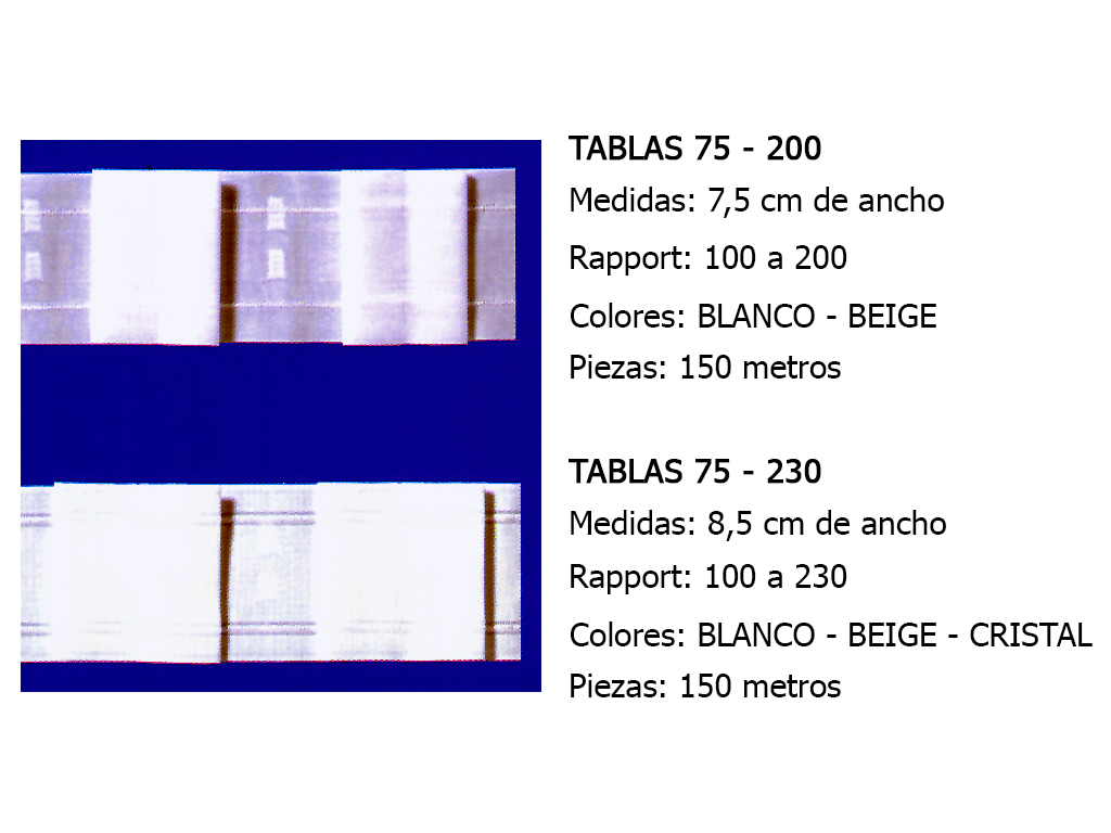 CINTA DE CORTINA TABLAS