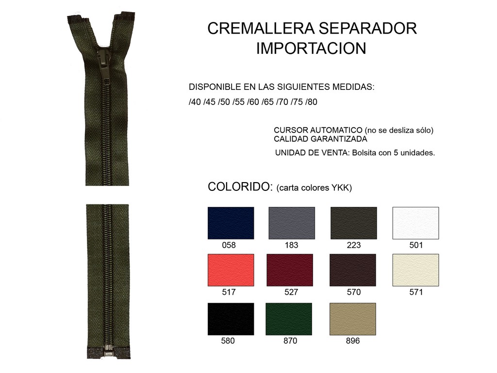 Cremallera IMPORTACIÓN