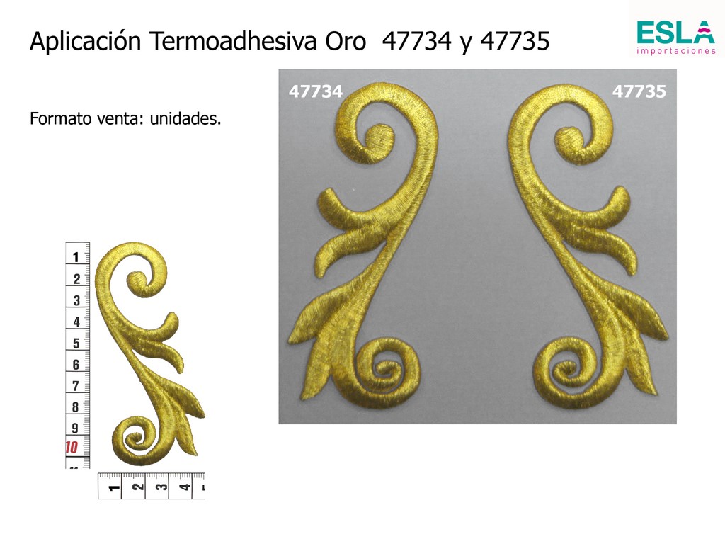 APLICACIONES TERMOADHESIVAS ORO 47734 Y 47735