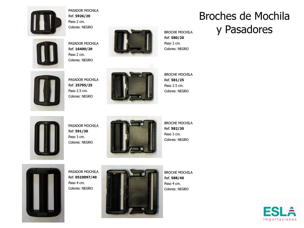 Esla Importaciones: Somos distribuidores de - BROCHE MOCHILA PASADORES