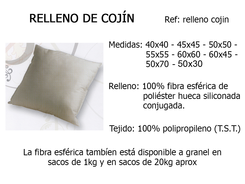 Relleno de cojin 55x55