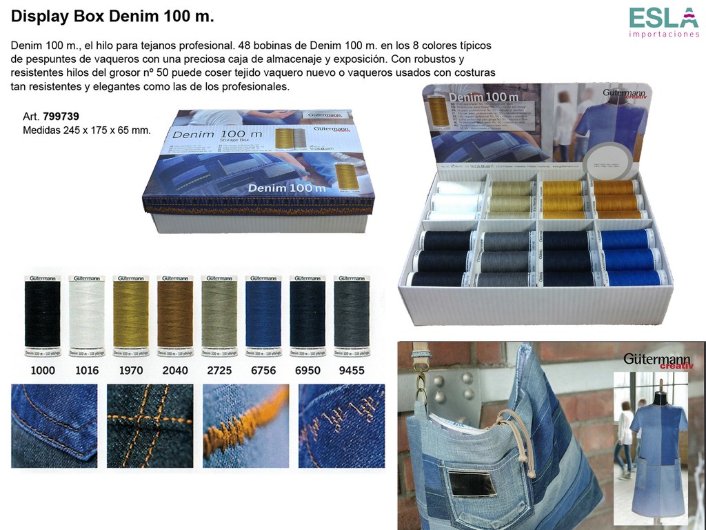 Esla Importaciones: Somos distribuidores de EXPOSITOR CAJA HILOS DENIM 100  M 799739