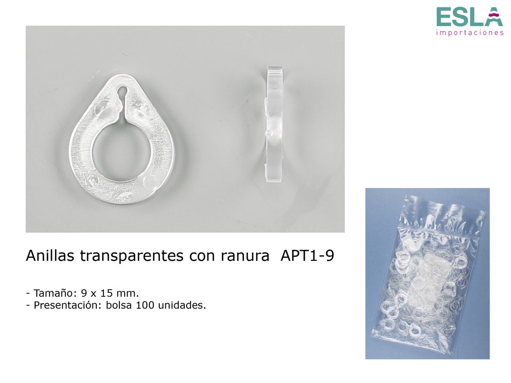 ANILLAS TRANSPARENTES CON RANURA APT1-9