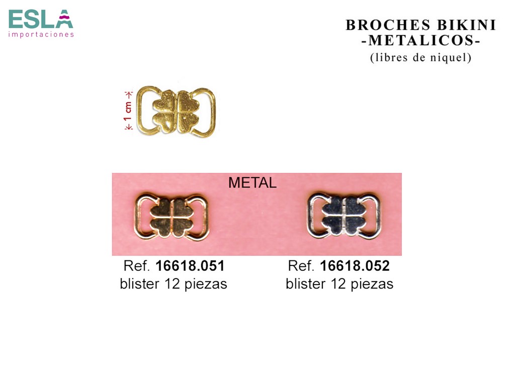 BROCHES BIKINI METAL 16618.051 - 16618.052